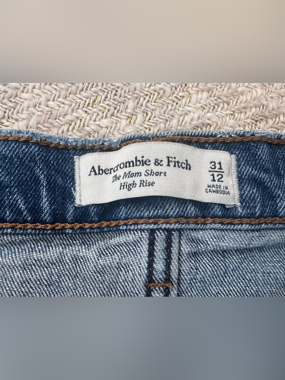 Abercrombie & Fitch Medium Blue Distressed Denim Shorts - Picture 2 of 3